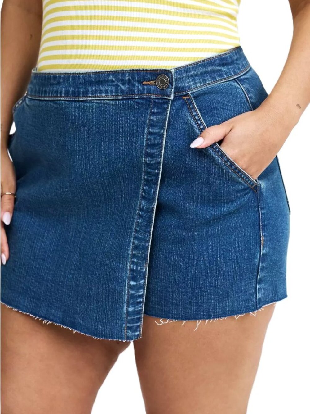 TORRID Mid-Rise Vintage Stretch Denim Skort. Plus Size 24 - Picture 4 of 15
